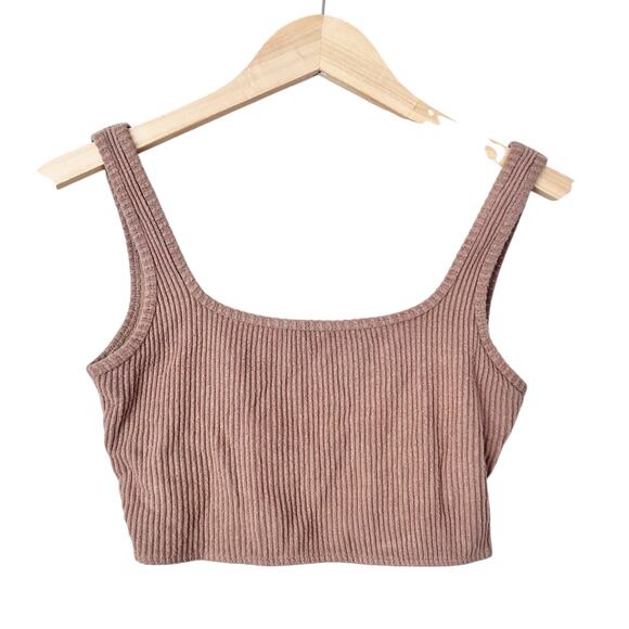 Abercrombie & Fitch Tan Ribbed Sports Bra Sz XS - Picture 1 of 3